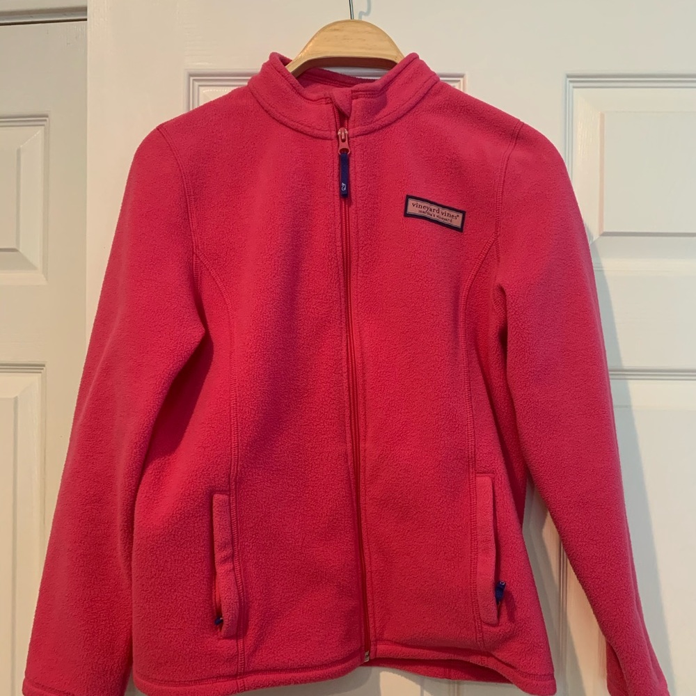 Vineyard Vines Girls XL pink fleece jacket
